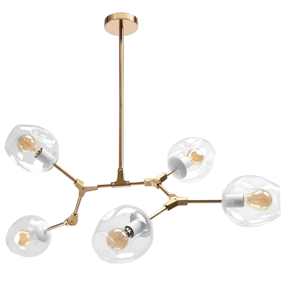 Hänglampa Glasbollar 5 Arm APP506-5C Guld