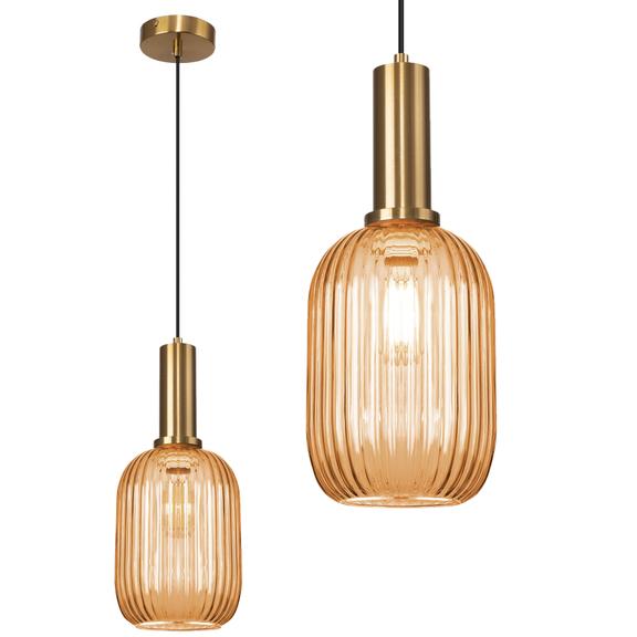 Glaspendellampa i tak med APP458-1CP Orange