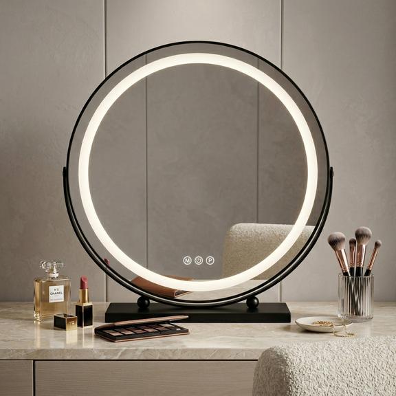 Spegel LED MAKE-UP Svart 50 cm