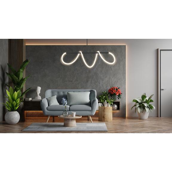 LED-taklampa APP856-CP Long Svart