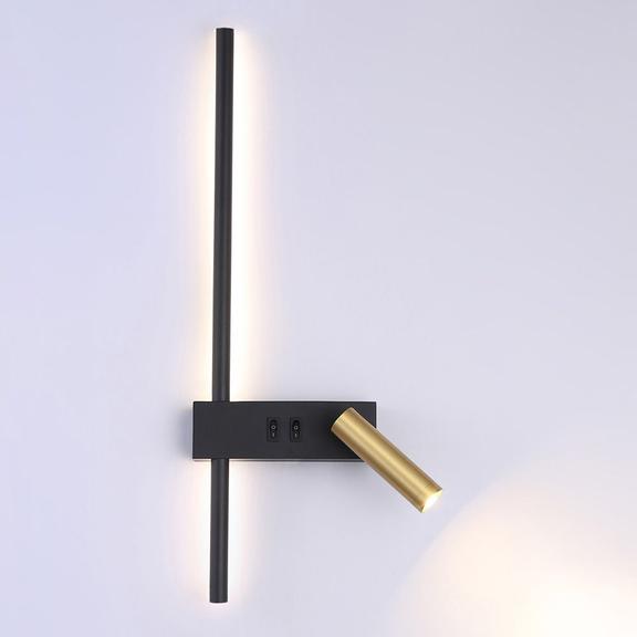 VÄGGLAMPA VÄGGLAMPA APP1439-W HÖGER BLACK GOLD