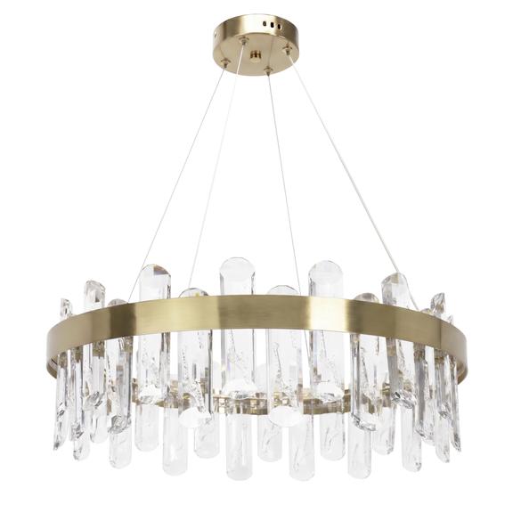 LED-kristall-pendellampa SWE074-1CP 50cm Brushed Gold