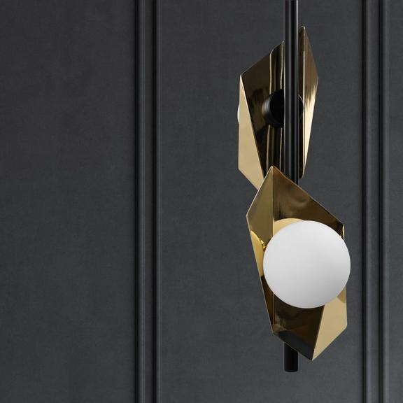 HÄNGENDE TAKLAMPA APP1410-CP SVART/GULD