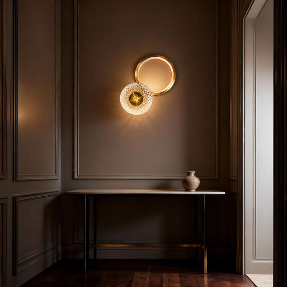 VÄGGLAMPA LED LHJ071-W Borstad Guld