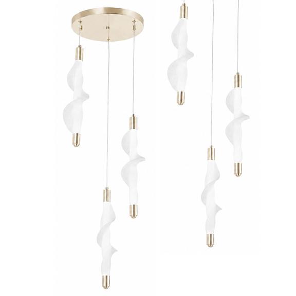 HÄNGLAMPA LED G009-3CPR VIT/GULD