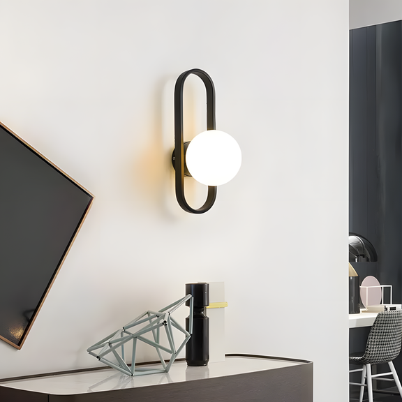 VÄGGLAMPA VÄGGLYKTA APP1755-1W SVART VIT
