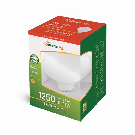 LED-LAMPA GLOB G125 E-27 230V 11W VV WOJ+14367