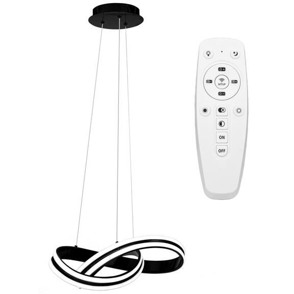 Modern taklampa LED + FJÄRRKONTROLL APP817-CP Svart
