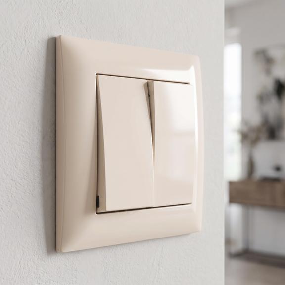 Interruptor Doble OSTE JNH007-W BEIGE