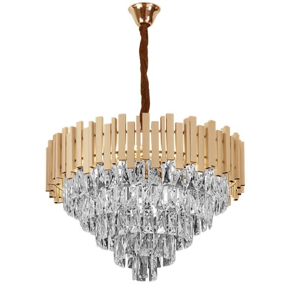 Hänglampa med kristaller G052-CP 60CM Guld
