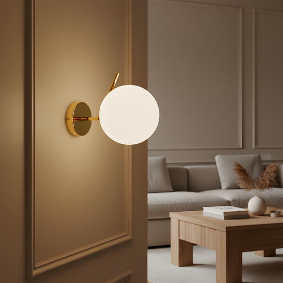 Vägglampa G100-1W Guld