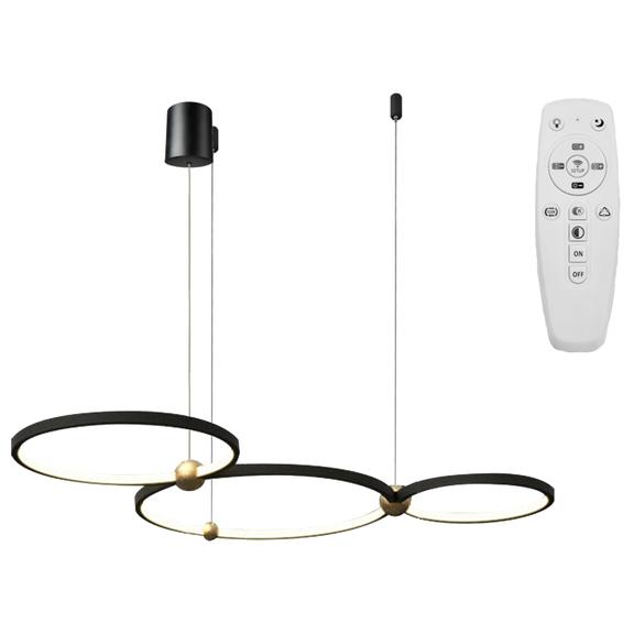 Lampa Ring 3 LED + fjärrkontroll APP752-30-40-50 Svart