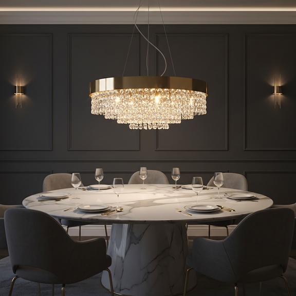 Hängande taklampa APP1787-16CP 60 cm Guld
