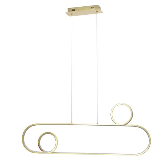 Hängande LED-taklampa APP809-CP Guld + fjärrkontroll