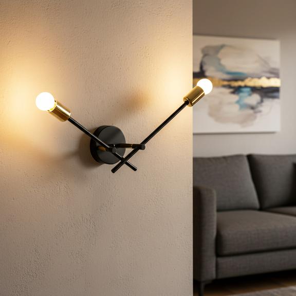 VÄGGLAMPA VÄGGLYKTA APP1119-2W Svart