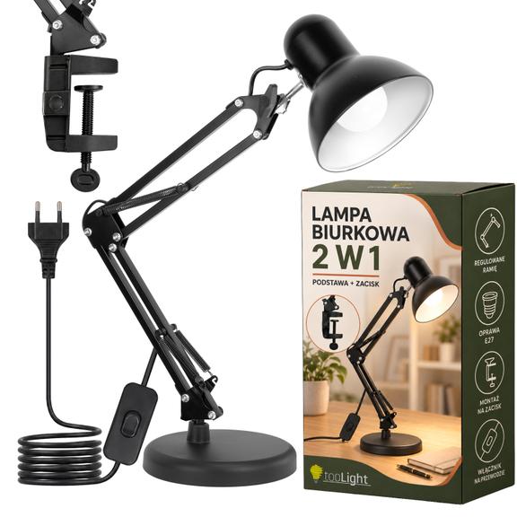 Lampada da Scrivania JNH043-1TD Black 2in1