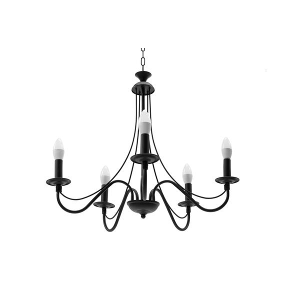 Rustik Takpendlad Lampa APP647-5CP Svart