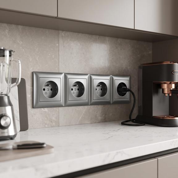 Cadre quadruple pour prises OSTE JNH016-4F Grey