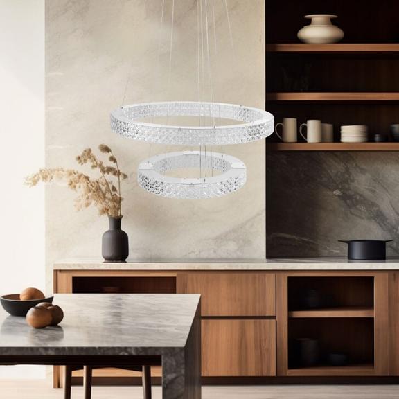 HÄNGLAMPA LED KRISTALL MS007-CP Krom