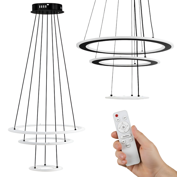 HÄNGANDE LED-LAMPA G040-3CP SVART