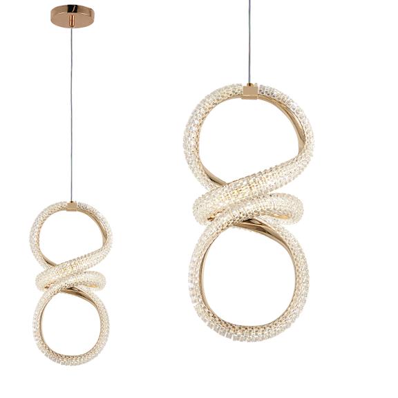 HÄNGANDE KRISTALLAMPA SPIRAL LED G070-CP Guld