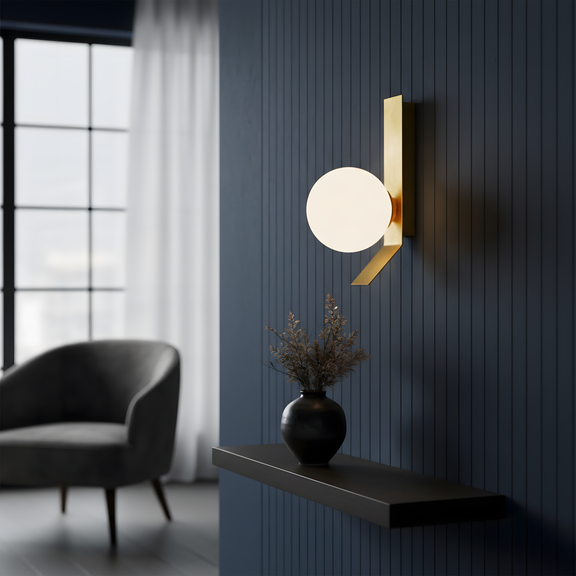 Vägglampa APP1758-1W Guld/Vit