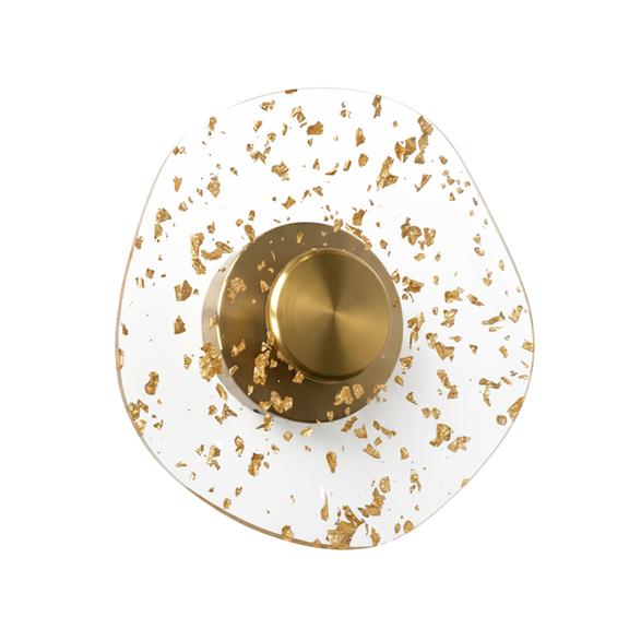 LED-vägglampa T Borstad Guld