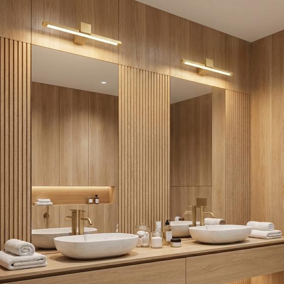 Badrum vägg LED-lampa SWE046-1W 40cm GOLD BRUSH