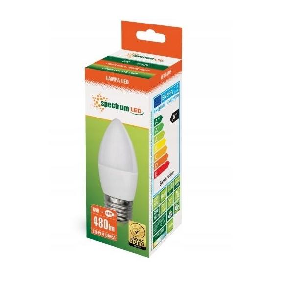 LED-lampa Varm E-27 230V 6W Ljuslykta 13061