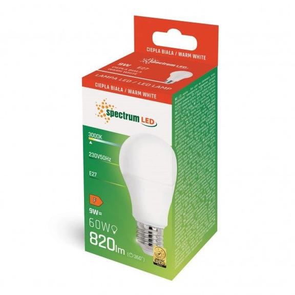 LED-lampa Varmvit E27 230V 9W WOJ+14610
